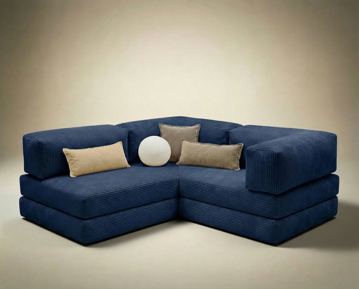 Atelier Del Sofa Kanyon Sofá-Cama Esquinero Azul Marino